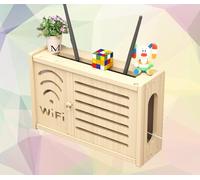 KKRANG Wifi Shelf Wall Mounted Wall Mounted Router Storage Rack Shelf Cords Wifi Shelf Box Wooden Wall Storage Box,C-36x24cm