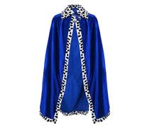 kkrrammii Royal King Queen Cloak Adult Costume Cape 51 in Carnival Robe for Halloween Christmas Cosplay Stage Performance Fairy Tale Party Accessories Blue Purple Red (Blue)