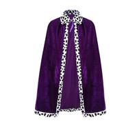 kkrrammii Royal King Queen Cloak Adult Costume Cape 51 in Carnival Robe for Halloween Christmas Cosplay Stage Performance Fairy Tale Party Accessories Blue Purple Red (Purple)