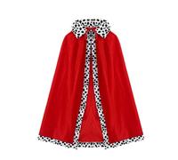 kkrrammii Royal King Queen Cloak Adult Costume Cape 51 in Carnival Robe for Halloween Christmas Cosplay Stage Performance Fairy Tale Party Accessories Blue Purple Red (Red)