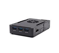 KKSB LattePanda 3 Delta Case | Black Aluminium LattePanda 3 Delta Enclosure | Supports 8 SMA Antennas