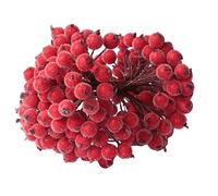 KKSTY 200 Pcs/100 Wired Berries Stems Artificial Frosted Berries Christmas Holly Berries Mini Fruits for Xmas Tree Decoration Wreath Garland Making Supplies…