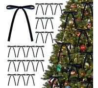 KKSTY 30Pcs Christmas Velvet Bows, Vintage Style Velvet Ribbon Bows for Christmas Tree, Gift Wrapping, Wreaths, Garlands, Wedding, Party, Home Decor,5x7 Inches (Blue)