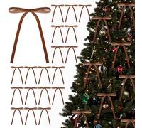 KKSTY 30Pcs Christmas Velvet Bows, Vintage Style Velvet Ribbon Bows for Christmas Tree, Gift Wrapping, Wreaths, Garlands, Wedding, Party, Home Decor,5x7 Inches (Coffee)