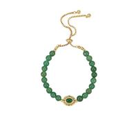 KKTAFNDBV Vintage Serenity: Adjustable Green Bead Bracelet for Women, Chinese Palace Core Style, Minimalist Dainty Retro Jewelry