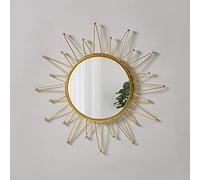 KKTAPOS Gold Mirrors - Metal Sunburst Wall Mirror for Room & Home Decor, Boho Mirror Gifts for Women & Moms (Medium, Sunshine)