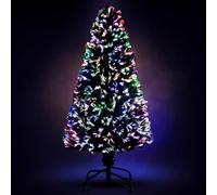 KKTECH Fiber Optic Green Christmas tree Colour changing multicolour with stand Artificial Xmas Tree Decoration for Home, Office & Parties (6ft 180cm)