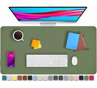 KKTECH Leather Desk Pad, Non-Slip, Mouse Pad, Premium Office Table Writing Mat for Laptop Writing, Waterproof Leather Mat (Olive Green, 60 x 35)