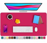 KKTECH Leather Desk Pad, Non-Slip, Mouse Pad, Premium Office Table Writing Mat for Laptop Writing, Waterproof Leather Mat (Rose Red, 80 x 40)