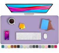 KKTECH Leather Desk Pad, Non-Slip, Mouse Pad, Premium Office Table Writing Mat for Laptop Writing, Waterproof Leather Mat (Lavendar, 90 x 43)