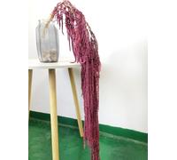 KKTHDMS 5 Pieces Amaranthus Flower Dried Preserved Bleached Wisteria Hanging Vine Flowers for Wedding Bouquet Home Wall Decor (Wine Red)