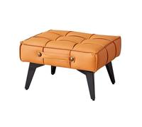 KKTX Footrest Stool, rectangle footstool ottoman PU Sofa Footrest Pouf Couch Stool,Step Stool for Living Room, Bedroom, Entryway, OfficeOrange,32x40cm