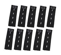 KKUANG 10PCS 8.2x2.5cm Trouser Belt Waist Polyester Extension Buckle Black Trouser Elastic Adjustment Buckle Belt Extender for Trousers and Dress, Black, 8.2x2.5cm