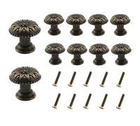 KKUANG 10PCS Retro Drawer Knob with Screw Zinc Alloy Cabinet Door Handle 15.7x14.3mm Hardware Accessories Mini Metal Jewelry Box Pull