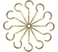 KKUANG 20PCS Self Tapping Screw Open Eye Hooks 70mm Length Threaded Iron Question Mark Hooks Gold for Hanging Cups Kitchen Decor Porch Fence Pavilion Drainage Channel Patio Garden Garage Items