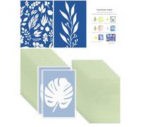 KKUOYT 24Pcs Sun Print Paper Kit, A4 Cyanotype Paper, Sun Printing Papers with Transparent Folder High Sensitive Nature Solar Activated Art Sheets for DIY Arts Crafts Projects