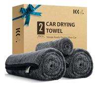 KKV Microfibre Drying Towels (88.9 x 61 cm), Extra Large, Ultra-Absorbent, Car and Truck Drying Towel, No Streaks, Scratches, or Water Spots, 2 Pack