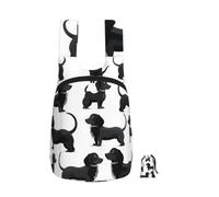 kkvhhyuo 16L Foldable Backpack, Black Dogs Dachshund Dog Printed Lightweight Travel Packable Daypack with Zipper Closure Travel Bag for Hiking Shopping Gym Commute