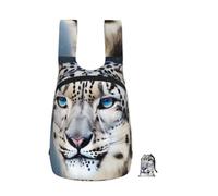 kkvhhyuo 16L Foldable Backpack, Blue eyed snow leopard Printed Lightweight Travel Packable Daypack with Zipper Closure Travel Bag for Hiking Shopping Gym Commute