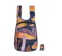 kkvhhyuo 16L Foldable Backpack, Bright Mushrooms Printed Lightweight Travel Packable Daypack with Zipper Closure Travel Bag for Hiking Shopping Gym Commute