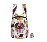 kkvhhyuo 16L Foldable Backpack, Delicious Cupcakes Printed Lightweight Travel Packable Daypack with Zipper Closure Travel Bag for Hiking Shopping Gym Commute