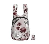 kkvhhyuo 16L Foldable Backpack, Floral Herbs Botanical Engraving Printed Lightweight Travel Packable Daypack with Zipper Closure Travel Bag for Hiking Shopping Gym Commute
