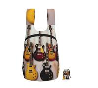 kkvhhyuo 16L Foldable Backpack, Guitar Collection Printed Lightweight Travel Packable Daypack with Zipper Closure Travel Bag for Hiking Shopping Gym Commute