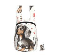 kkvhhyuo 16L Foldable Backpack, I Love My Dog Dachshunds Printed Lightweight Travel Packable Daypack with Zipper Closure Travel Bag for Hiking Shopping Gym Commute