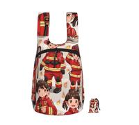 kkvhhyuo 16L Foldable Backpack, Little Boys and Girls in FireFighters Printed Lightweight Travel Packable Daypack with Zipper Closure Travel Bag for Hiking Shopping Gym Commute