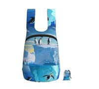 kkvhhyuo 16L Foldable Backpack, Penguins On The Iceberg print Printed Lightweight Travel Packable Daypack with Zipper Closure Travel Bag for Hiking Shopping Gym Commute