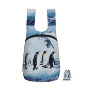 kkvhhyuo 16L Foldable Backpack, Penguins On The Iceberg Printed Lightweight Travel Packable Daypack with Zipper Closure Travel Bag for Hiking Shopping Gym Commute