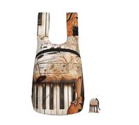 kkvhhyuo 16L Foldable Backpack, Piano Violin Music Notes Printed Lightweight Travel Packable Daypack with Zipper Closure Travel Bag for Hiking Shopping Gym Commute