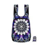 kkvhhyuo 16L Foldable Backpack, Rectangle Mandala print Printed Lightweight Travel Packable Daypack with Zipper Closure Travel Bag for Hiking Shopping Gym Commute