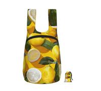 kkvhhyuo 16L Foldable Backpack, Yellow Lemons Printed Lightweight Travel Packable Daypack with Zipper Closure Travel Bag for Hiking Shopping Gym Commute