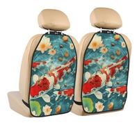kkvhhyuo 2-in-1 Car Seat Organiser and Kick Mat Protector 2 Pack, Japanese Pretty Koi Fishs Printed Car Seat Back Protectors Universal Fit for SUV Sedan Truck