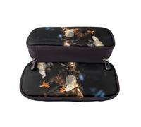 kkvhhyuo 3D Bald Eagle Print Large Capacity Pencil Case, PU Leather Pencil Pouch Bag with Flip Top Pencil Bag for School Student Girl Boy Women Men
