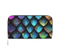 kkvhhyuo 3D Magical Dragon Scales Pattern Print Long Leather Wallet Large Capacity Clutch with 8 Card Slots, Zip Coin Pocket & Dual Cash Compartments for Women, Men.