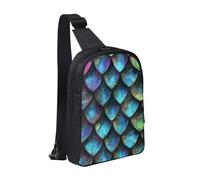 kkvhhyuo 3D Magical Dragon Scales Pattern Print Sling Bag Cross Body Chest Bag with Dual Zipper Pockets Adjustable Strap Lightweight Shoulder Bag for Traveling Running Cycling