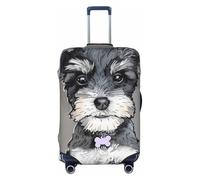 kkvhhyuo adorable schnauzer Print Luggage Cover Suitcase Protector Cover Elastic Fit Protective Travel Bag Sleeve for Suitcase 18-32 Inch Luggage, Black, L, Print