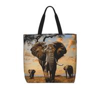 kkvhhyuo African Elephant Print Shoulder Bag, Lightweight Tote Bag for Women, Shopping Beach Bag Handbags for School Work Shopping Travel Daily Use