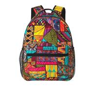 kkvhhyuo African Textile Patchwork print Print Casual Backpack, Lightweight Bag Causal Daypack Casual Travel Bag for Men Women, School Bag School Backpack for Boys and Girls