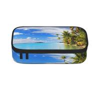 kkvhhyuo Aitutaki Lagoon, Cook Islands Print Pencil Case Large Pencil Box Pouch with Zipper Lightweight Pencil Bag for Students Office Supplies Travel Makeup Bag