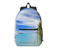 kkvhhyuo Aitutaki lagoon, Cook Islands School Bags Unisex 17" Kids Backpack | Lightweight Travel Daypack Laptop Backpacks With Multiple Pockets For Students Travel Work Daily