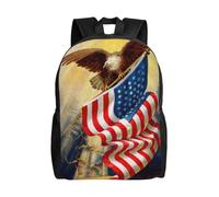 kkvhhyuo American USA Flag Eagle Art Print Lightweight Backpack, Laptop Casual Daypack College Secondary School Bags Bookbag for Travel School Hiking Walking