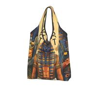 kkvhhyuo Ancient Egypt Tribe Series Print Large Foldable Shopping Tote Bag 1 Pc, Reusable Tote Bags Washable Travel Recycle Folding Shopping Bag For Grocery, Outdoor Camping, Daily Use