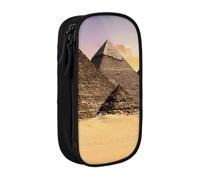 kkvhhyuo Ancient Egyptians Pencil Case, Double Layer Pen Bags | Large Capacity Pencil Box, Oxford Fabric Stationery Organizer Bag for School Office Travel Kids, Black