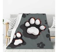 kkvhhyuo animal footprints Flannel Throw Blanket, 80"x60" | Soft Warm Blanket Lightweight Bed Blanket for Sofa Bed Couch Home Decor