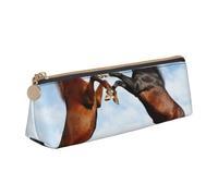 kkvhhyuo Animals Pattern Print Pencil Bag, Faux Leather Pencil Pouch for Kids Portable Pen Box Pouch for School Office Supplies