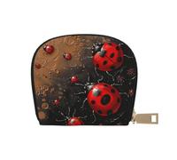 kkvhhyuo Art Ladybug Tracks Print Coin Purse, Leather Mini Coin Pouch Purses with Zipper Purses Bag for Women Men