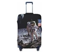 kkvhhyuo Astronaut on The Moon Print Luggage Cover Suitcase Protector Cover Elastic Fit Protective Travel Bag Sleeve for Suitcase 18-32 Inch Luggage, Black, L, Print